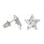 Gift Boxed Fashion Earrings: Hammered silver effect heart star stud earrings 