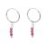 Pretty Sterling Silver Hoop Earrings with  Deep Pink Ruby Gemstones (14mm x 30mm) (E782)J)