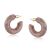 Gorgeous Marbled Dark Pink Resin Chubby Hoop Earrings  (2.5cm) (M384)A)