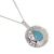 Gorgeous Sterling Silver Jewellery: 18mm Diameter Hammered Round Pendant with Turquoise Teardrop (N288)
