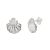 Seaside Sterling Silver Jewellery: 12mm Sparkly Scallop Shell Stud Earrings (E569)