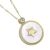Delicate Gold Tone Necklace with Mother Of Pearl Shell,  Tiny Crystal and Star Charm Pendant (M204)E)