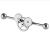 Cartilage Jewellery: Black Surgical Steel Industrial Scaffold Steampunk Design Barbell (C33)