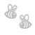 Cute Silver Tone Bumblebee Stud Earrings (1.1cm x 1cm) (M147)D)