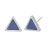 Contemporary Fashion Jewellery: Small 10mm Silver Tone and Navy Blue Sodalite Triangle Stud Earrings (M420)F)