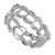 Beautiful Fashion Jewellery: Matt and Shiny Silver Heart Design Stretch Bangle (GR74)B)