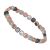 Gracee Fashion Jewellery: Stretch Bracelet with Dimpled Shiny and Matt Silver, Hematite and Rose Gold Tone Beads (GR126)A)