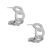 Contemporary Silver Tone Txetured Chainlink Style Stud Fastening Hoop Earrings (1.9cm) (M134)B)