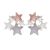 Gracee Fashion Earrings: Multi-Tone Grey, Rose Gold and Silver Star Cluster-Earrings (1.9cm) (GR14)