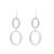 Gracee Fashion Jewellery:  Dangly Earrings with Matt Silver Linked Loops (4cm x 1.3cm) (GR84)B)