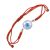 Adjustable Blue Cord Drawstring Bracelet with Evil Eye Charm and Sterling Silver Beads (B198)