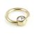 Gold Zircon Titanium Hinged Clicker Ring with Crystal (1.2mm x 8) (C62)