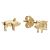 Sterling Silver: realistic Gold Plated rendition of a Pig in Stud Earring form (E417)GL