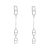 Contemporary Silver Tone Long Dangly Earrings with Ovals (7.5cm x 0.8cm) (M706)A)