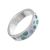 St Justin Sterling Silver: Blue and Green 'Cribbar' Glas Mor Enamelled Ring (SR96)