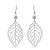 Gracee Fashion Jewellery: Silver Skeleton Leaf Earrings (4.8cm x 1.8cm) (GR121)S) 