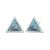 Contemporary Fashion Jewellery: Small 10mm Gold Tone and Turquoise Triangle Stud Earrings (M420)B)