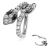 Titanium Jewelled Double Headed Snake Clicker Ring for Cartilage Piercings (1.2mm x 8mm) (C8)A)