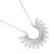 Contemporary Silver Tone Necklace with Sunburst Pendant (M74)A)