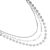 Silver Tone Triple Layered Necklace with Diamond-Cut Sunburst B