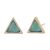 Contemporary Fashion Jewellery: Small 10mm Gold Tone and Turquoise Triangle Stud Earrings (M420)B)