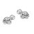 Sterling Silver Jewellery: Cute Little Tortoise Stud Earrings (8.5mm x5mm) (E766)