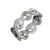 Quirky Sterling Silver Ring with Heart-Eyed Skulls Motif (SR603)