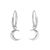 Celestial Sterling Silver Jewellery: Crescent Moon Sleeper Hoop Earrings (21mm Drop) (E271)
