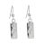 Hammered Small Sterling Silver Oblong Earrings (6mm x 30mm) (E698)
