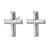 Sterling Silver Small and Simple Stud Style Cross  Earrings (7mm x 9mm) (E327)