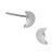 Tiny Silver Tone Crescent Moon Stud Earrings (6mm x 4mm) (M171)A)