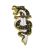 Black and White Celestial Snake and Sword Design Enamel Pin Brooch (3.2cm x 1.5cm) (M557)