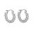 Frilled Edge Sterling Silver Crystal Hoop Earrings (17mm) (E8)