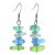 Stainless Steel and Stacked Sea Glass Pebble Earrings (Natural Colours May Vary!) (M67)