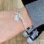 Gracee Fashion Jewellery: Dainty Silver Tone Bracelet with Matt and Shiny Star Charms (M18)