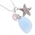 Beautiful Sea Glass Pendant with Pearl and Starfish Charms (Natural Colours May Vary!) (M500)