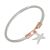 Pretty Fashion Jewellery: Silver and Rose Gold Torque Bracelet with Star Charm (GR150)
