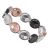 Beautiful Fashion Jewellery: Stretch Bracelet with Dimpled Coins in Silver, Black and Rose Gold (GR51)