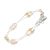 Sterling Silver Morning Dew Collection: Delicate 19cm  Bracelet with Rose Quartz and Gold Beads (B184)