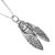 Gothic Oxidised Sterling Silver Cicada Insect Pendant (11mm x 28mm) (N275)