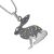 Celestial Sterling Silver Hare Pendant with Mountains and Bronze Moon (14mm x 20mm) (N292)