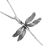 Large Oxidised Sterling Silver Dragonfly Pendant (20mm x 24mm) (N302)