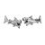 Under The Sea' Sterling Silver Collection:  Small Silver Fierce Shark Stud Earrings (5mm x 11mm)