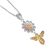 Whimsical Sterling Silver and Gold Plated Bee and Flower Pendant (28mm x 14mm) (N305)