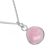 Simple Sterling Silver Jewellery: Pink Rose Quartz Gemstone Pendant (N414)F)