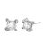 Beautiful Sterling Silver Claw Set Round Crystal Stud Earrings (9mm x 7mm) (E468)