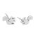 Cute Sterling Silver Jewellery: Flat Asymmetric Squirrel Stud Earrings (8.5mm x 6mm) (E762)