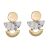 Fashion Jewellery: Matt Gold and White Howlite Geometric Stud Drop Earrings (3cm x 2cm) (M588)G)