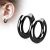 Black Surgical Steel Pair of Chunky Clicker Hoops