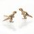 Gold Plated Sterling Silver Tiny T-Rex Dinosaur Stud Earrings (9mm x 6mm) (E717)G)